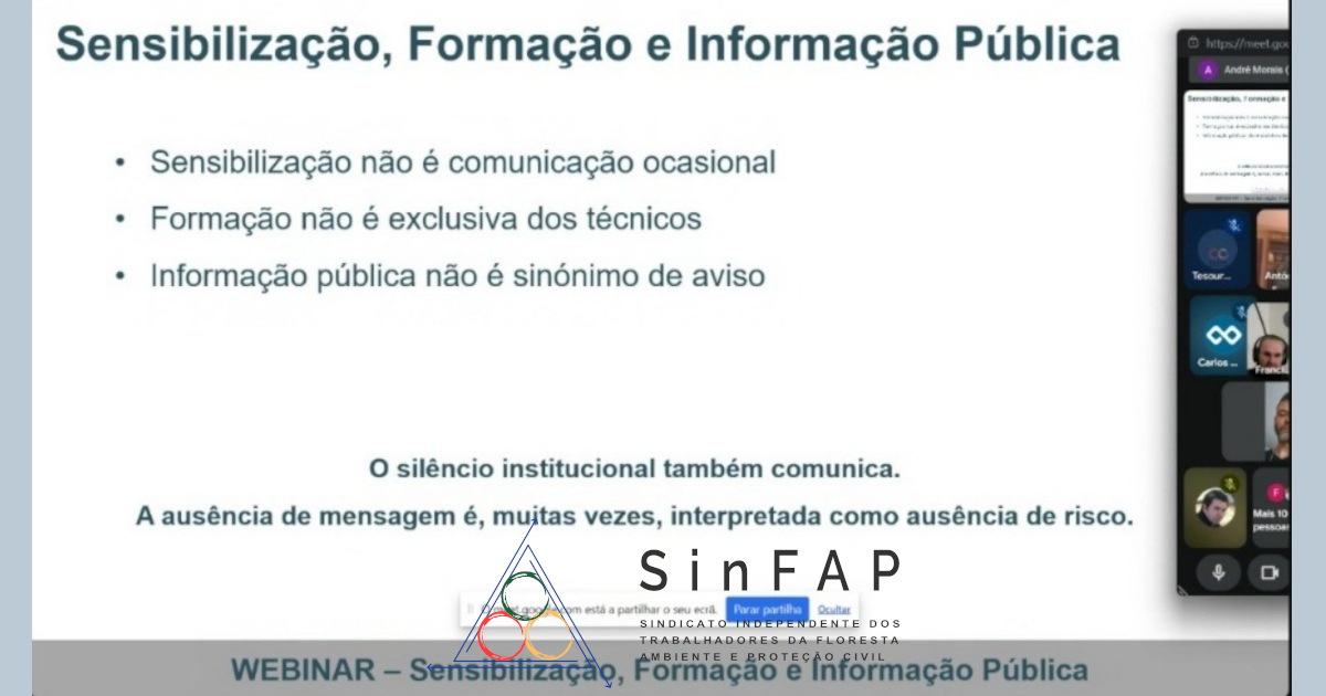 Webinar - Sensibilização, Formação e Informação Pública